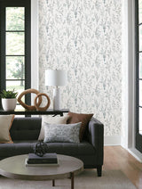 Wallpaper Wildflower Sprigs Wallpaper // Blue & Green