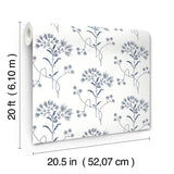 Wallpaper Wildflower Wallpaper // Navy