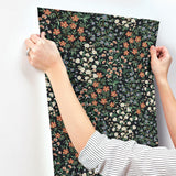 Wallpaper Wildwood Garden Wallpaper // Black & Red