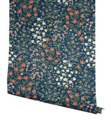 Wallpaper Wildwood Garden Wallpaper // Blue & Red