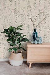 Wallpaper Willow Branches Wallpaper // Green