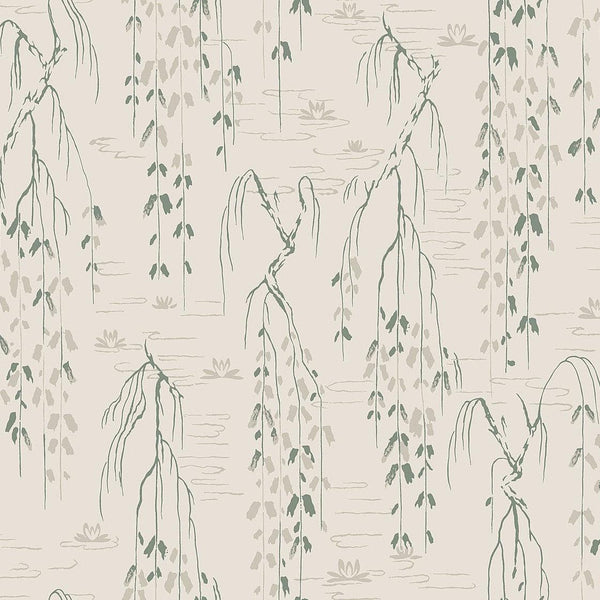 Wallpaper Willow Branches Wallpaper // Green 