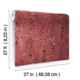 Wallpaper Willow Branches Wallpaper // Red & Black