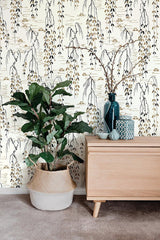 Wallpaper Willow Branches Wallpaper // White & Black