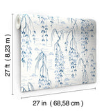 Wallpaper Willow Branches Wallpaper // White & Blue