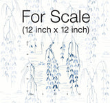 Wallpaper Willow Branches Wallpaper // White & Blue