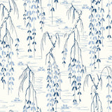 Wallpaper Willow Branches Wallpaper // White & Blue