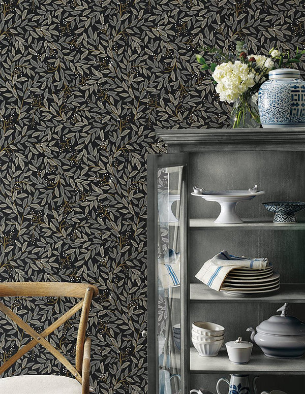 Wallpaper Willowberry Peel & Stick Wallpaper // Black