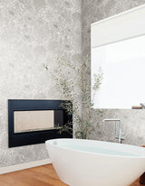 Wallpaper Wood Block Blooms Wallpaper // Cream