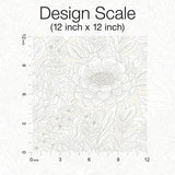 Wallpaper Wood Block Blooms Wallpaper // Cream