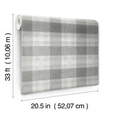 Wallpaper Woven Buffalo Check Wallpaper // Grey