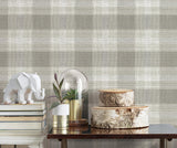 Wallpaper Woven Buffalo Check Wallpaper // Linen