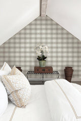 Wallpaper Woven Buffalo Check Wallpaper // Linen