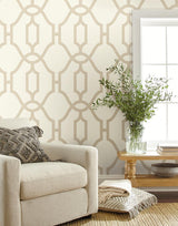 Wallpaper Woven Trellis Wallpaper // Beige