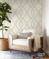 Wallpaper Woven Trellis Wallpaper // Eggshell