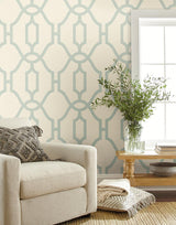 Wallpaper Woven Trellis Wallpaper // Eggshell