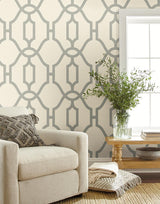 Wallpaper Woven Trellis Wallpaper // Quarry Grey