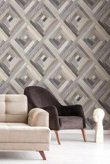 Wallpaper Wynwood Geometric Wallpaper // Grey