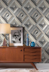 Wallpaper Wynwood Geometric Wallpaper // Grey