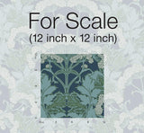Wallpaper Yarrow Nouveau Wallpaper // Blue & Green