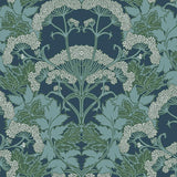 Wallpaper Yarrow Nouveau Wallpaper // Blue & Green