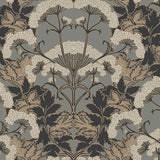 Wallpaper Yarrow Nouveau Wallpaper // Charcoal & Gold