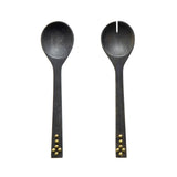Wood Salad Servers with Studs