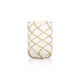 Holiday Bar & Drinkware Swirl Design Glass Tumbler // Amber
