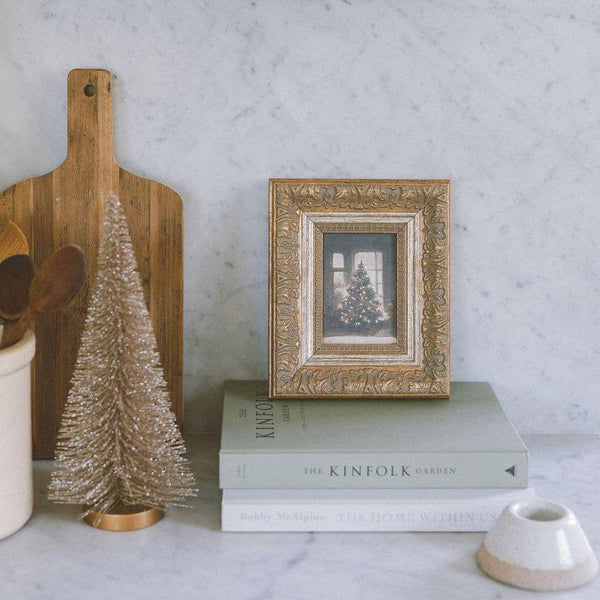 Wall Art Glowing Christmas Tree Framed Antique Art