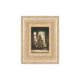 Wall Art Glowing Christmas Tree Framed Antique Art 7x9