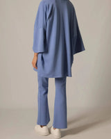 Loungewear Isabelle Butter Modal Fitted Flare Pants // Cornflower Blue