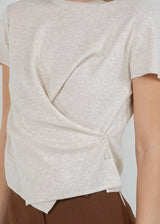 Amory KNITTED SWEATER WITH CROSSOVER BUTTON ACCENT DETAILS