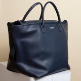 The Vegan Leather Go-Tote - Navy