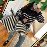 The Mini Canvas Go-Tote - Navy Stripe