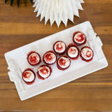 Royal Nutcracker Embossed Rectangle Platter White 12x6.5