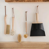 Household Cleaning Supplies Beech Wood Dish Brush with Leather Strap