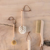 Household Cleaning Supplies Beech Wood Dish Brush with Leather Strap