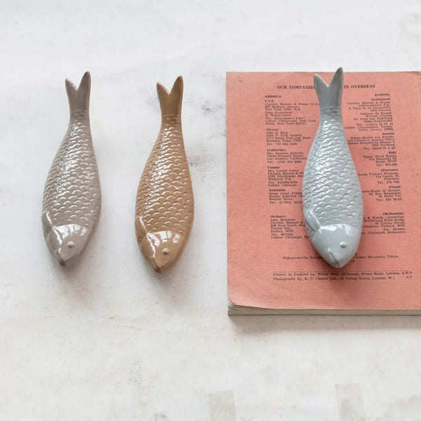 Decorative Object Sculpted Ceramic Fish // 3 Colors