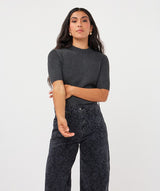 Maranda Short Sleeve Sweater // Charcoal