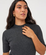 Maranda Short Sleeve Sweater // Charcoal