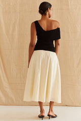 Lifestyle Samantha Contrast One Shoulder Midi Dress