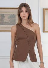 CHASE ASYMMETRICAL BUTTON DETAIL TOP