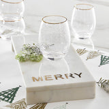 Bar & Glassware Gold Rimmed Seeded Stemless Wine Glass // Set of 2