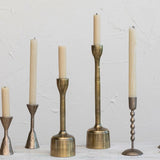 Candle Holders Cast Aluminum Taper Holder Set // Antique Brass Finish