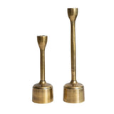 Candle Holders Cast Aluminum Taper Holder Set // Antique Brass Finish