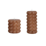 Candles & Matches Brown Hobnail Pillar Candle // 2 Sizes