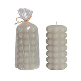 Candles & Matches Dove Grey Hobnail Pillar Candle - 2 Sizes Large