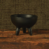 Candles & Matches Footed Taper Candle & Incense Holder in Black