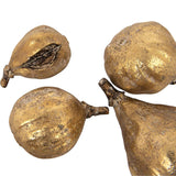 Decorative Object Antique Gold Resin Figs- Set of 5