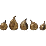 Decorative Object Antique Gold Resin Figs- Set of 5